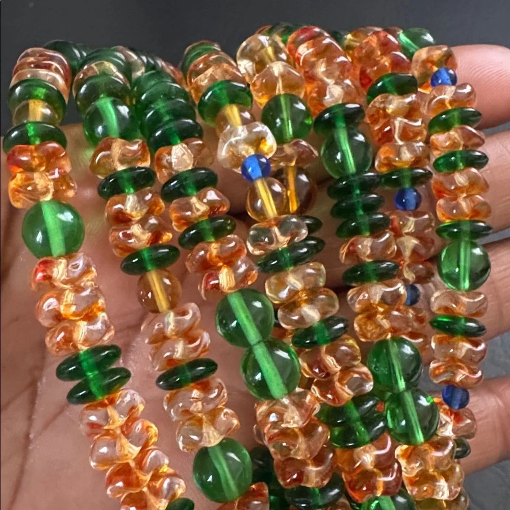 Vintage Glass Beaded Cloisonné Pendant Necklace